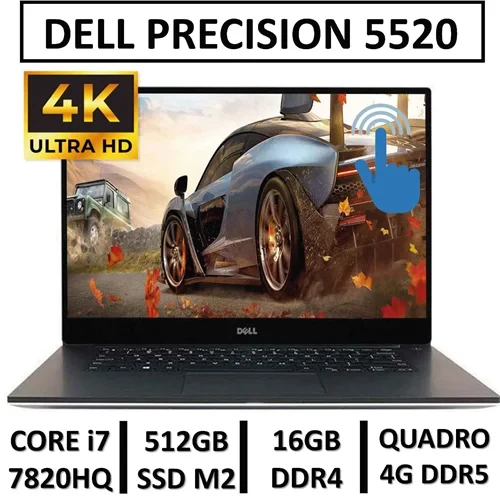 لپ تاپ استوک مدلDELL PRECISION 5520 | CORE i7 7820HQ | 16GB RAM DDR4 | 512GB SSD M2 | QUADRO M1200