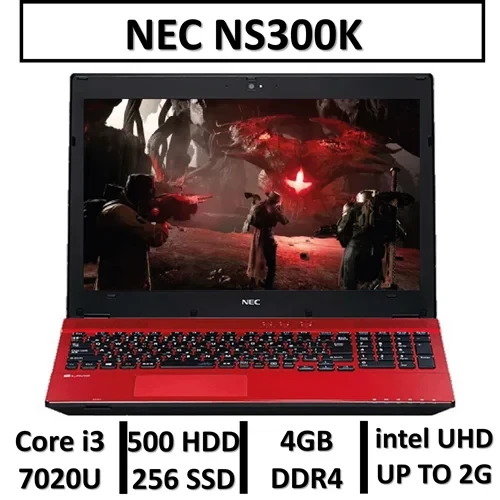 لپ تاپ استوک مدلNEC NS300K/CORE i3 7020U/4GB DDR4/256GB SSD/500GB HDD