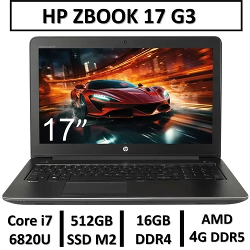 لپ تاپ استوک ورک استیشن اچ پی زد بوک گرافیکدار رندر گیم تدوین نسل 6 | LAPTOP HP WORKSTATION ZBOOK 17 G3 | Core i7 6820HQ | 16GB RAM | 512 SSD | QUARDO 4GDDR5