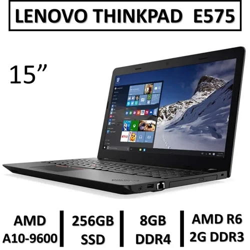 لپ تاپ استوک گرافیکدار لنوو LENOVO THINKPAD E575 AMD A10 9600P RAM8 SSD256