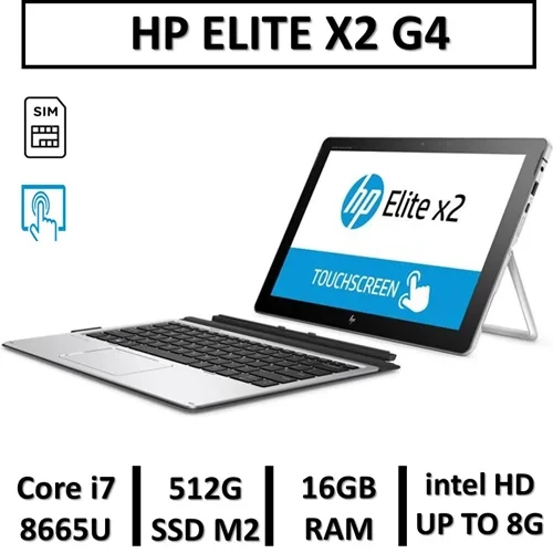 لپ تاپ اچ پی مدلELITE X2 G4 استوک نسل هشتم/2SED STOCK LAPTOP HP ELITE X2 G4/CPU INTEL Core i7 8665U/RAM16/512G SSD M2