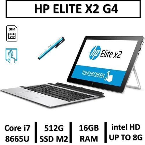 لپ تاپ اچ پی مدلELITE X2 G4 استوک نسل هشتم/USED STOCK LAPTOP HP ELITE X2 G4/CPU INTEL Core i7 8665U/RAM16/512G SSD M2