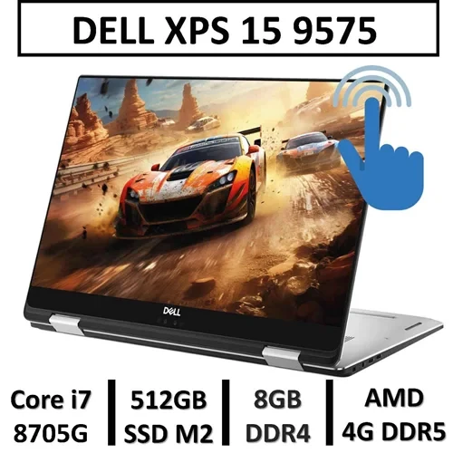 لپ تاپ تبلت شو لمسی مدل DELL XPS 15 9575 | Core i7 8705G | 8GB DDR4 | 512 SSD | RADEON 4GB TOUCH