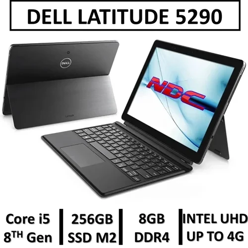 لپ تاپ تبلتشو هیبریدی دل5290 استوک نسل هشتمUSED LAPTOP DELL LATITUDE 5290/ CPU INTELCORE i5 8TH /RAM8/ SSD 256 M2 nvme