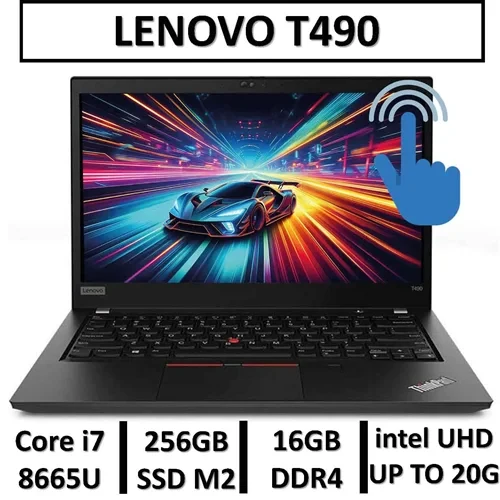 لپ تاپ تینک پدT490 استوک لمسی مدل LAPTOP LENOVO THINKPAD T490 TOUCH | intel Core i7 8665U | 16GB RAM DDR4 | 256GB SSD M2