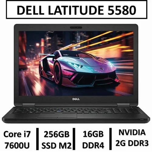 لپ تاپ دل استوک گرافیکدار مهندسی طراحی رندر گیم نسل 7 LAPTOP DELL LATITUDE 5580 | Core i7 7600U | 16GB RAM | 256GB SSD | GEFORCE 2G