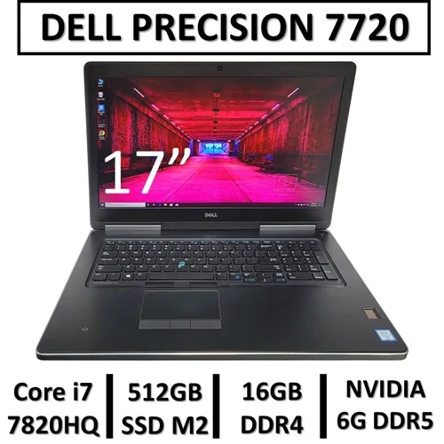 لپ تاپ ورک استیشن دل گرافیکدار 6G استوک DELL PRECISION 7720 CORE i7 7820HQ RAM 16 SSD512 QUADRO P3000