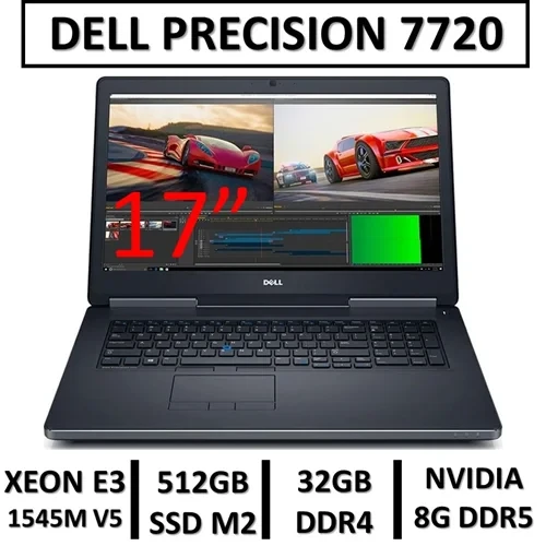 لپ تاپ ورک استیشن گرافیکدار 8G استوک DELL PRECISION 7720 XEON E3 1545M V5 RAM32 SSD512 QUADRO P4000