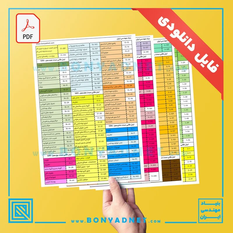 لیبل طلایی مباحث مقررات ملی ساختمان + قانون نظام + جوش و… (فایل دانلودی pdf)