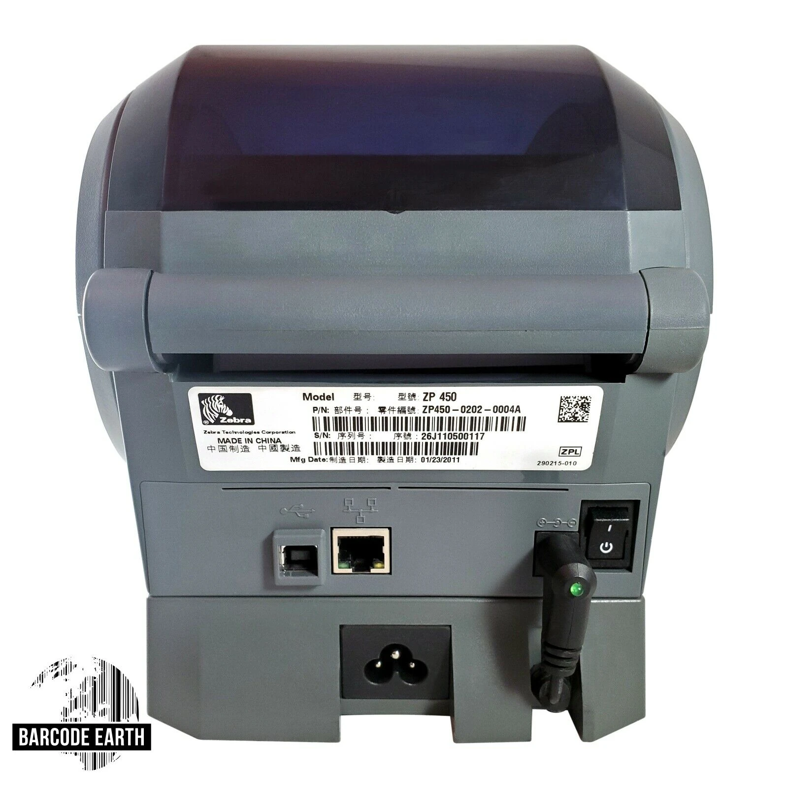 لیبل پرینتر حرارتی زبرا دسکتاپ مدل Zebra Zp450 استوک در حد نو