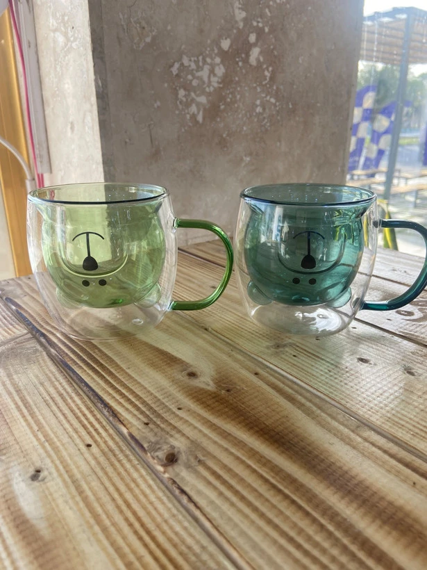 لیوان پیرکس دوجداره طرح تدی