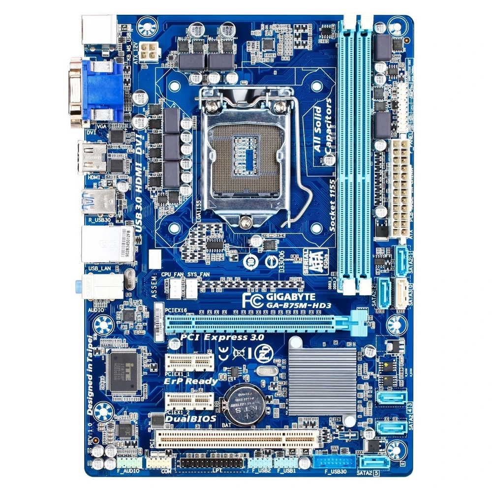 مادربرد گیگابایت GIGABYTE B75M-HD3 LGA 1155 DDR3