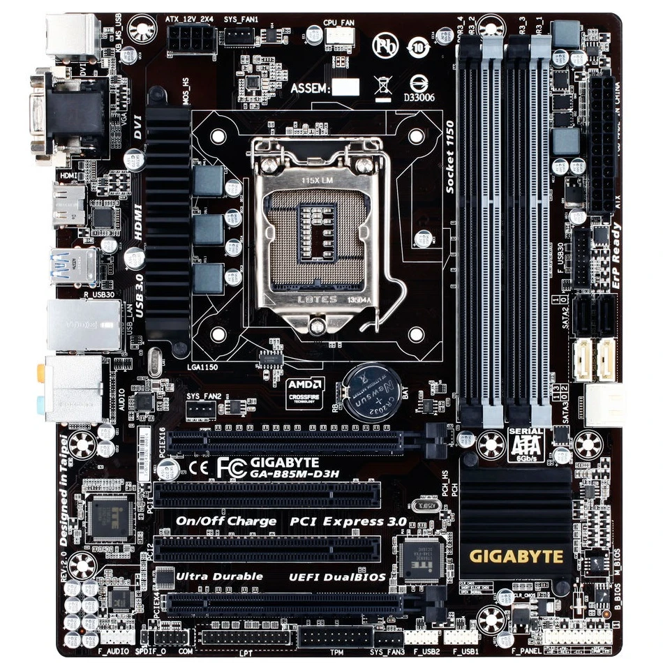 مادربرد گیگابایت GIGABYTE B85M-D3H LGA 1150 DDR3