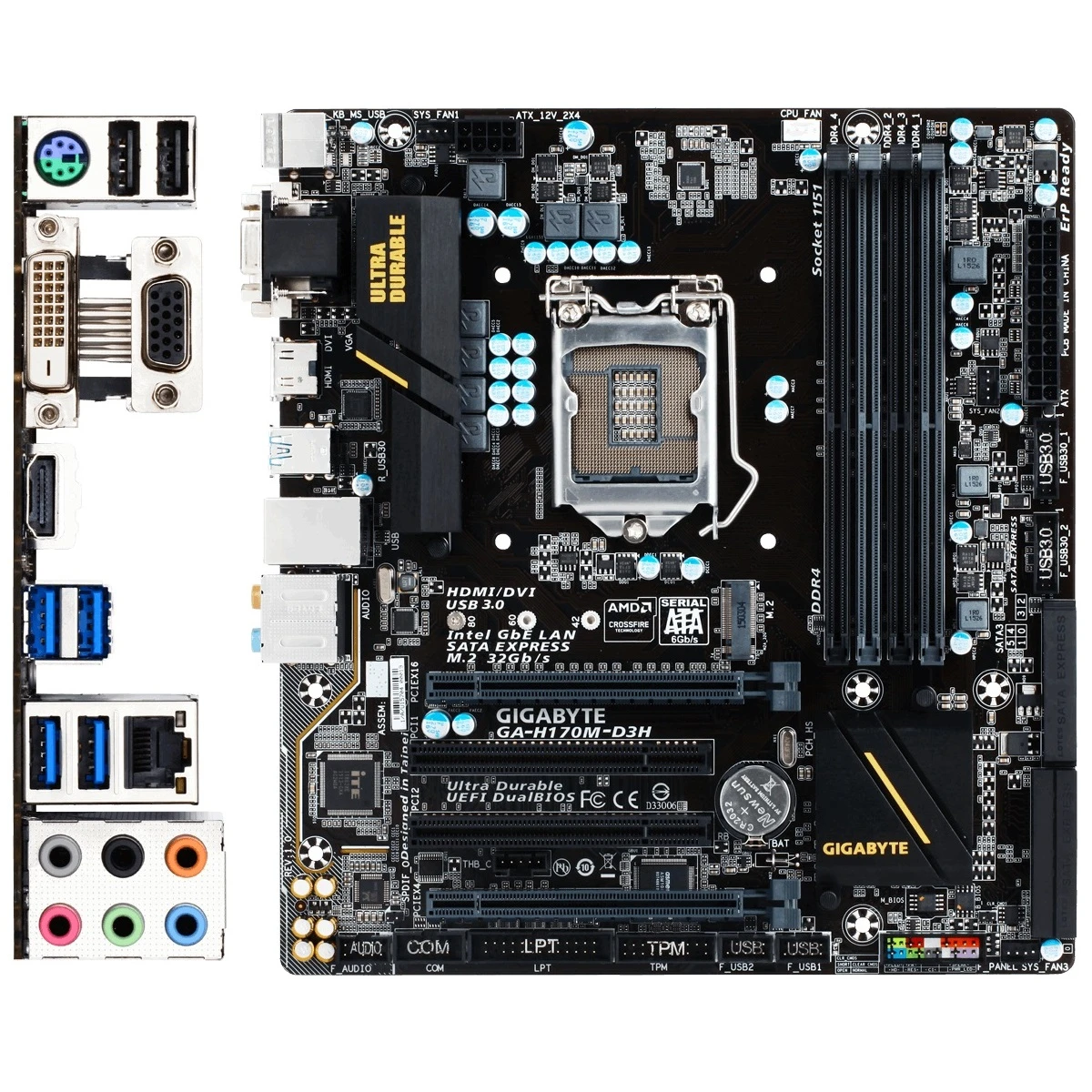 مادربرد گیگابایت GIGABYTE GA-H170M-D3H LGA 1151 DDR4