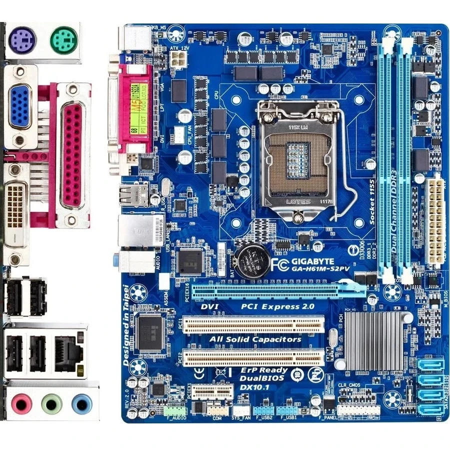 مادربرد گیگابایت GIGABYTE H61M-S2PV LGA 1155 DDR3