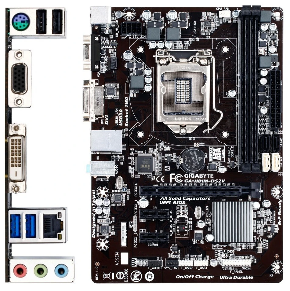 مادربرد گیگابایت GIGABYTE H81M-DS2V LGA 1150 DDR3