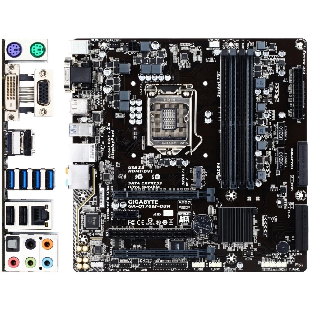مادربرد گیگابایت GIGABYTE Q170M-D3H LGA 1151 DDR4