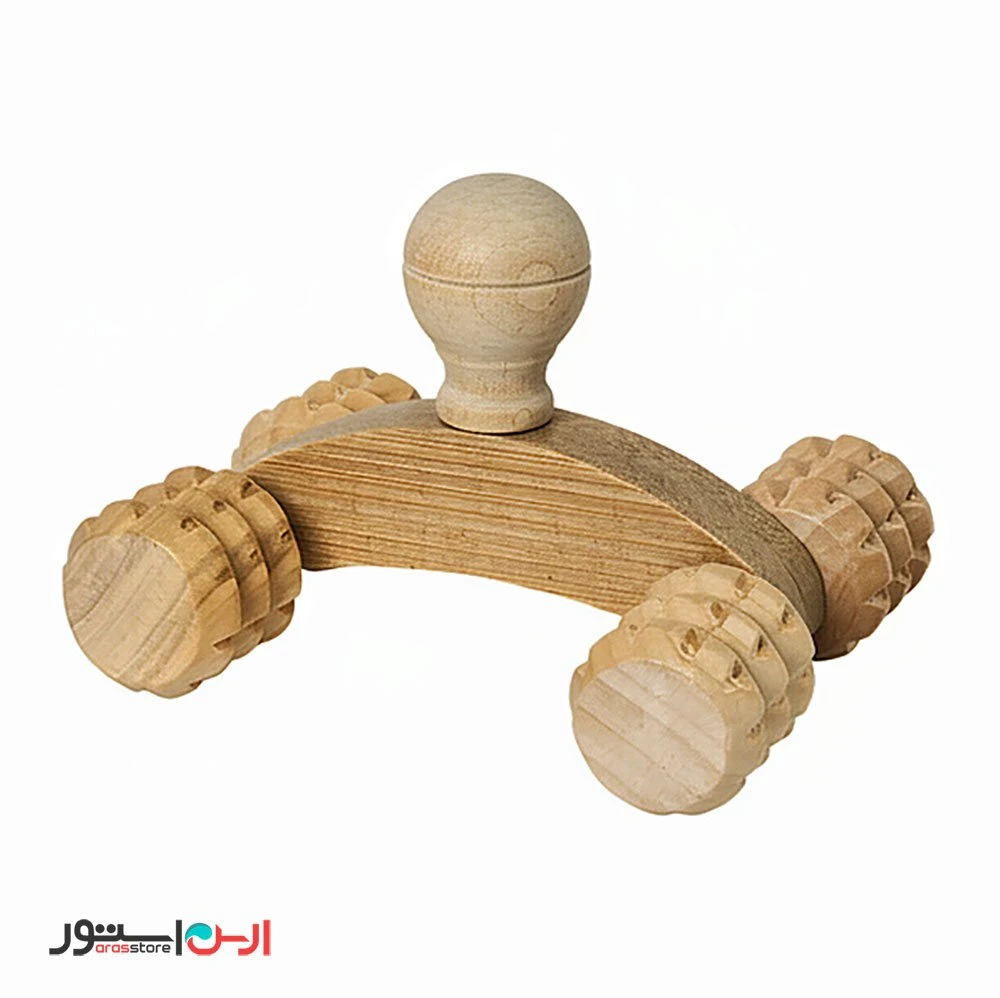 ماساژور دستی چهار غلتکی چوبی بامبو