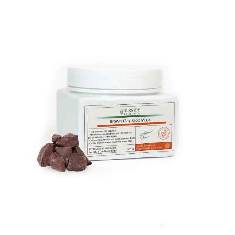 ماسک خاک رس قهوه ای هرموس 300 گرمBrown Clay Face Mask