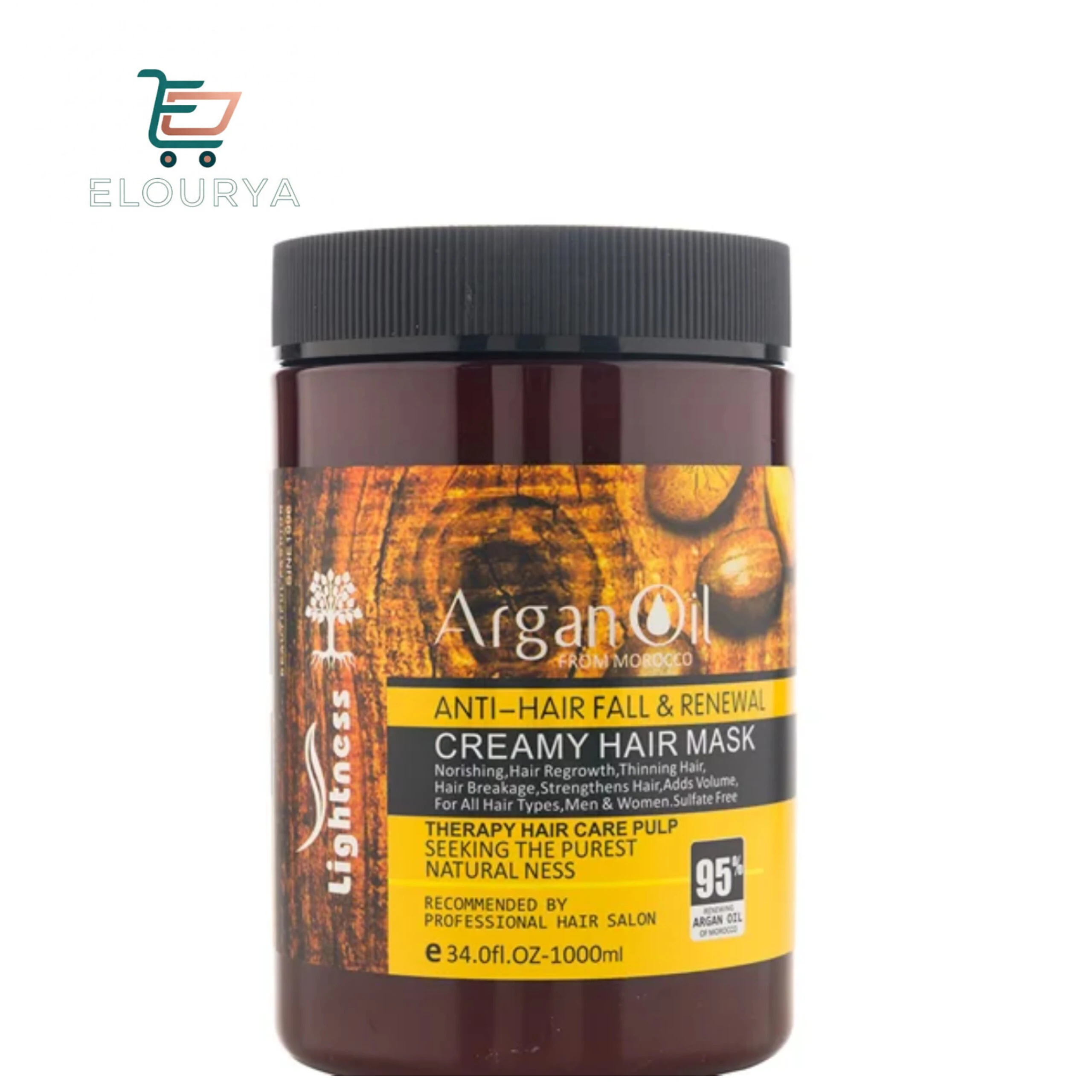 ماسک مو بدون سولفات آرگان لایتنس 95 درصد روغن آرگان