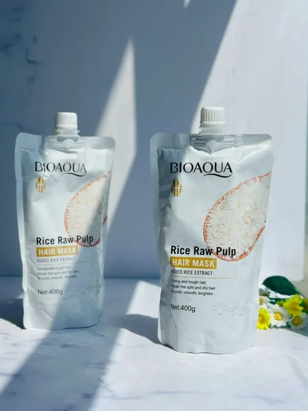 ماسک مو برنج بیواکوا BIOAQUAبا حجم 400 گرم تیوپی