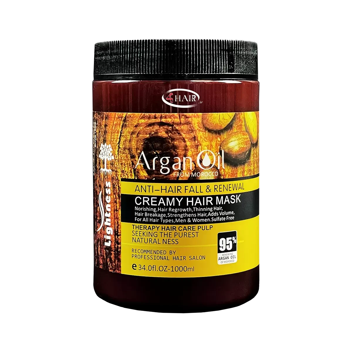 ماسک مو تقویت کننده ( داخل حمام) لایتنس مدل Argan Oil فاقد سولفات 1000میل(اورجینال100%)