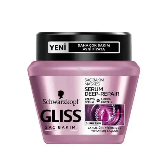 ماسک مو گلیس Gliss موهای ضعیف و آسیب دیده مدل Serum Deep Repair حجم 300 میل