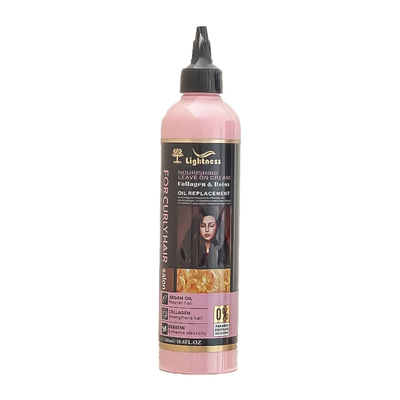 ماسک موی لایتنس Lightness بیرون حمام مخصوص موهای فر (بدون سولفات اورجینال100%)کرم مو ترمیم کننده حاوی کلاژن