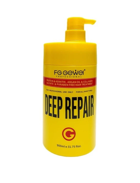 ماسک موی پروتئین و کراتین گِوِل مدل ترمیم‌کننده عمیق FG Gewel Professional Deep Repair Hair Treatment 900ml ‌