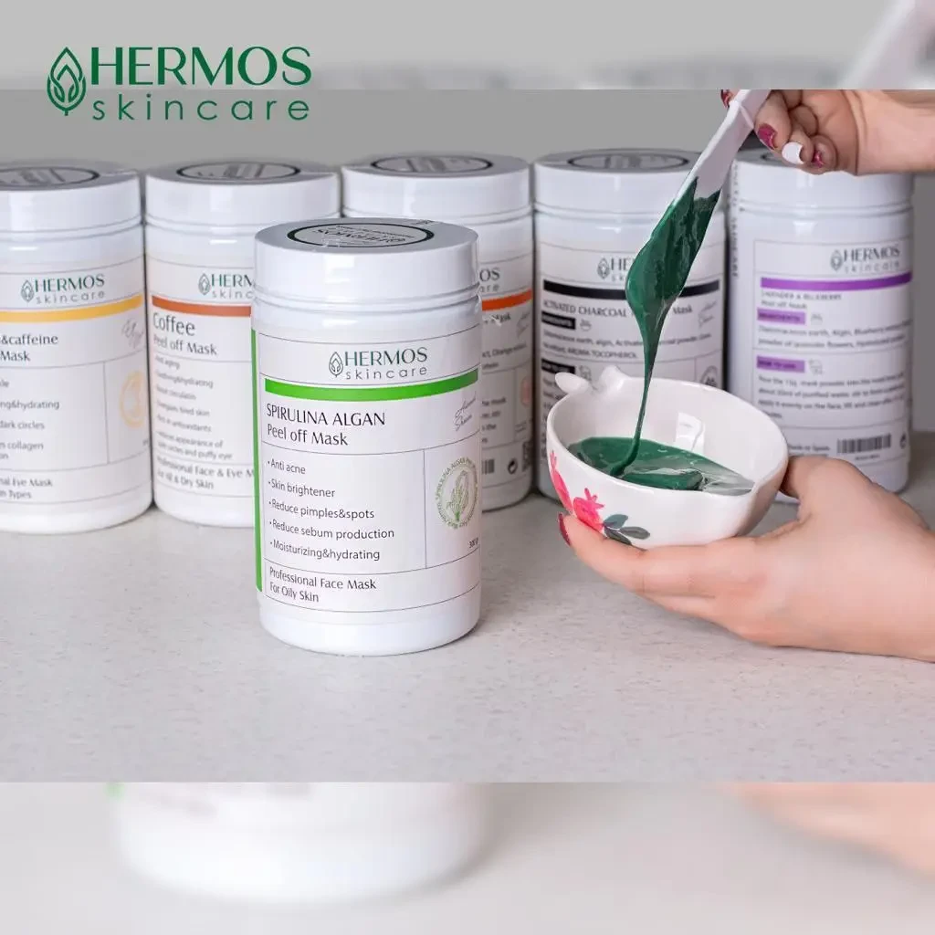 ماسک پیلاف جلبک اسپیرولینا هرموس 300 گرمHermos Spirulina algae peel off mask 300 grams