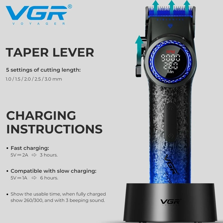 ماشین اصلاح جدید پک آبی وی جی آر مدل VGR v-001BLUE