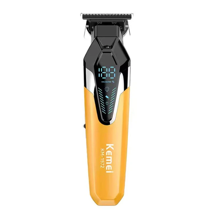 ماشین اصلاح سر و صورت حرفه‌ای کیمی مدل KM-1572 – شارژی با نمایشگر LCD
