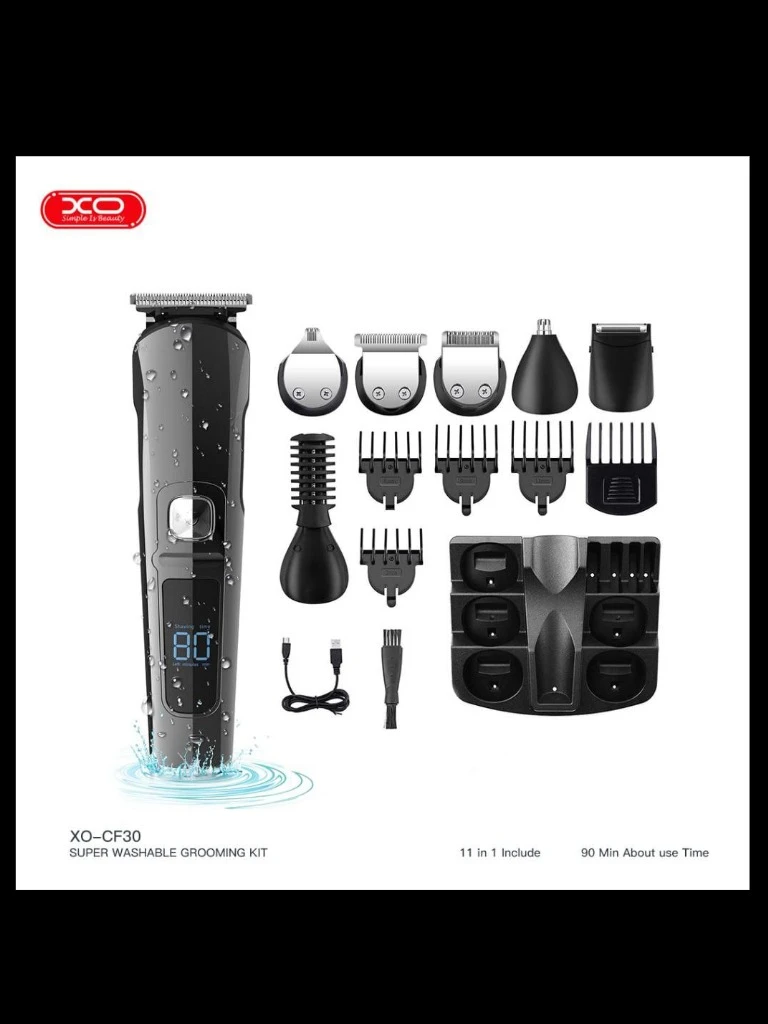 ماشین اصلاح  ضد آب  سر و صورت و بدن  شارژی ایکس او xo مدل cf30