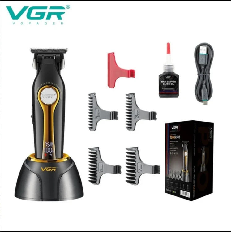 ماشین اصلاح موی سر و صورت وی جی ار مدل v-993 - مشکی - طلایی