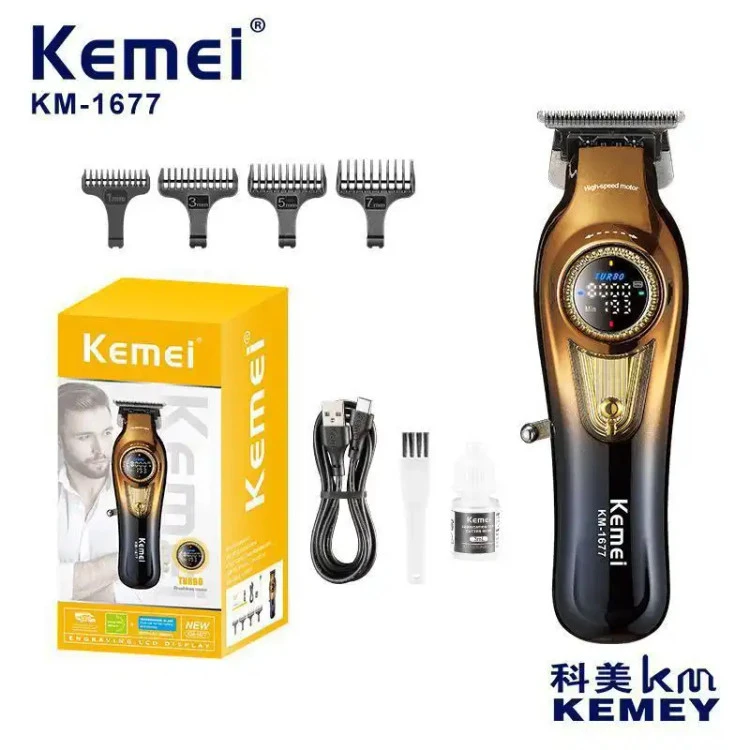 ماشین اصلاح کیمی مدل KM-1677 با تیغه سرامیک و برش مستقیم اصل اورجینال