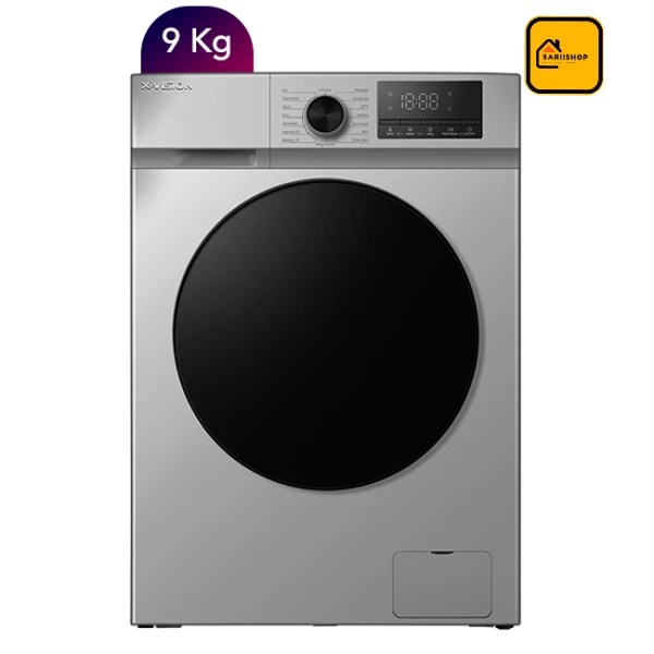 ماشین لباسشویی ایکس ویژن مدل TF94-ASBL ظرفیت 9 کیلوگرم نقره ای