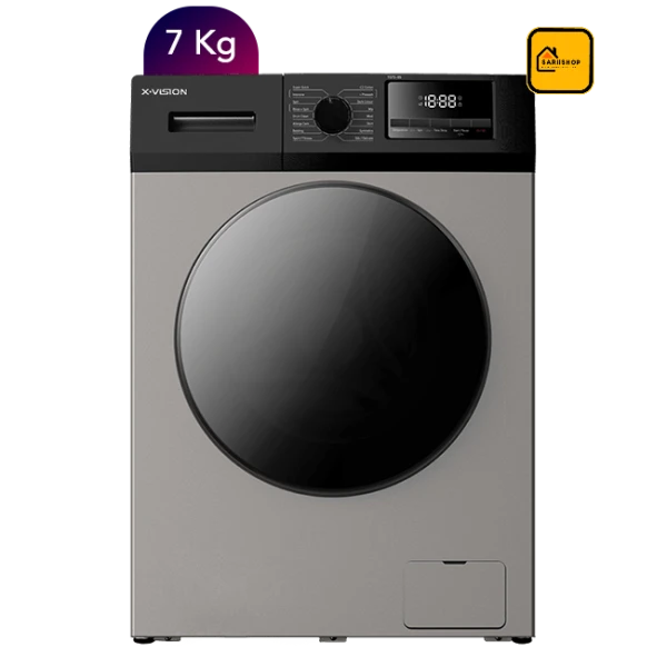 ماشین لباسشویی ایکس ویژن مدل TG72-BS ظرفیت 7 کیلوگرم رنگ نقره ای