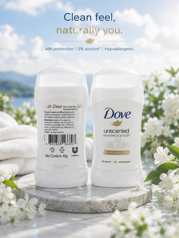 مام داو صابونی آنس کنتیکت 40گرمی ساخت فیلیپین Dove Dove Unscented Antiperspirant Stick