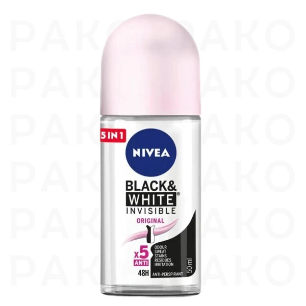 مام رول زنانه نیوا بلک اند وایت اینوزیبل Nivea Black & White Invisible Clear