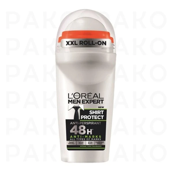 مام رول ضد تعریق مردانه 48 ساعته لورال مدلL’Oréal Men Expert Shirt Protect حجم 50 میل