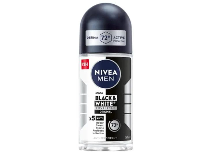 مام رول ضد تعریق مردانه 50 میل نیوآ Nivea دولیبل اورجینال مدل Black & whlte