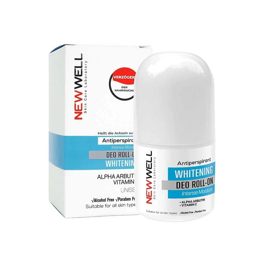 مام رولی روشن کننده زیر بغل نیوول Newwell حاوی Alpha Arbutin + Vitamin C حجم 50 میل اصل و اورجینال