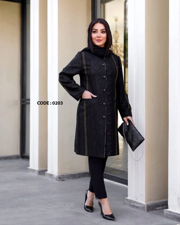 مانتو مجلسی زنانه ژاکارد ساتن درجه یک(تمام ژاکارد)