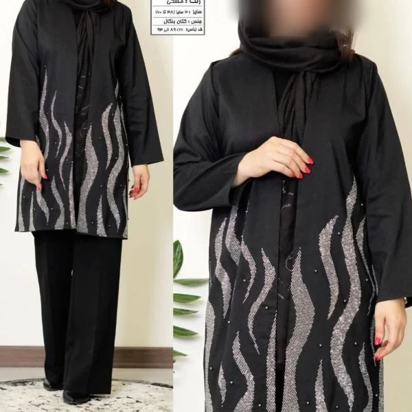 مانتو مجلسی نگینکاری سایزبزرگ