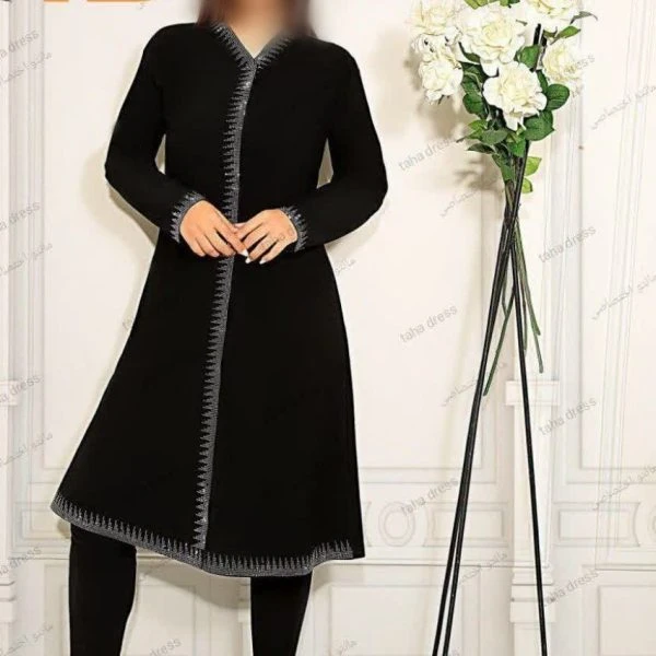 مانتو نگیندار دکمه مخفی