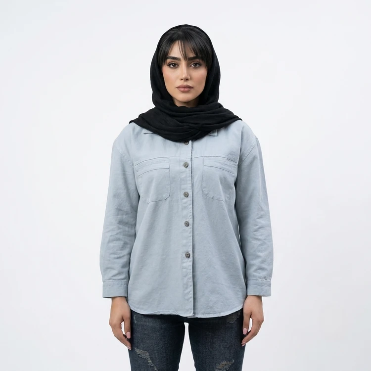 مانتو کتان دوجیب مدل زارا علیدسا