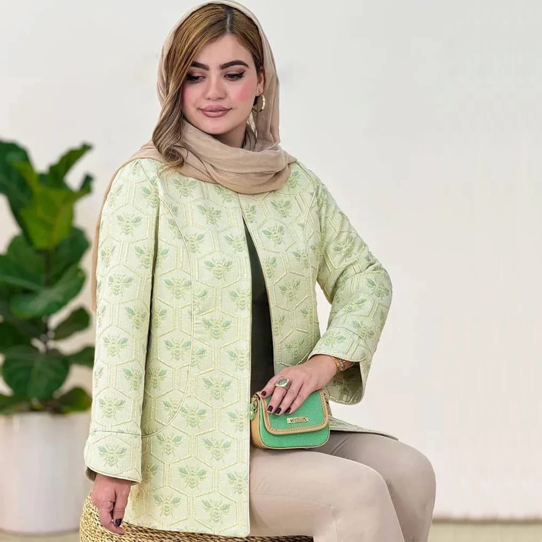 مانتو کتی زنانه مزونی ژاکارد_شیکان