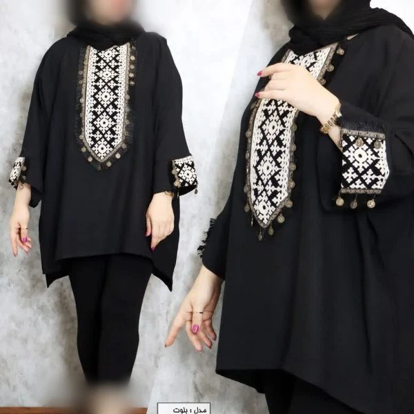 مانتو گلدوزی سکه دوزی