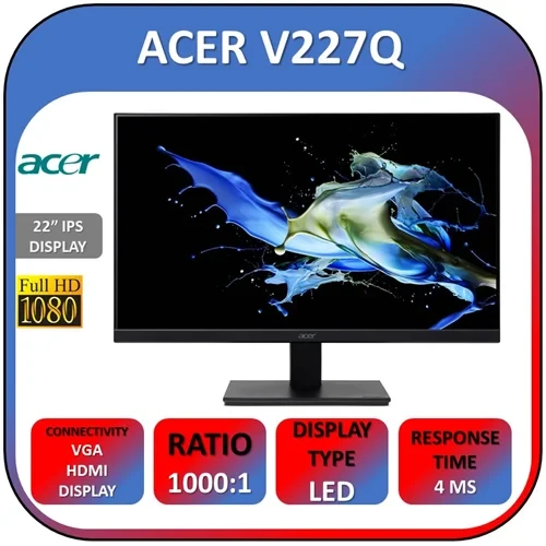 مانیتور ایسر استوک ACER V227Q سایز 22 اینچ FRAMELESS
