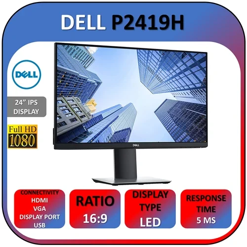 مانیتور دل استوک DELL P2419H سایز 24 اینچ